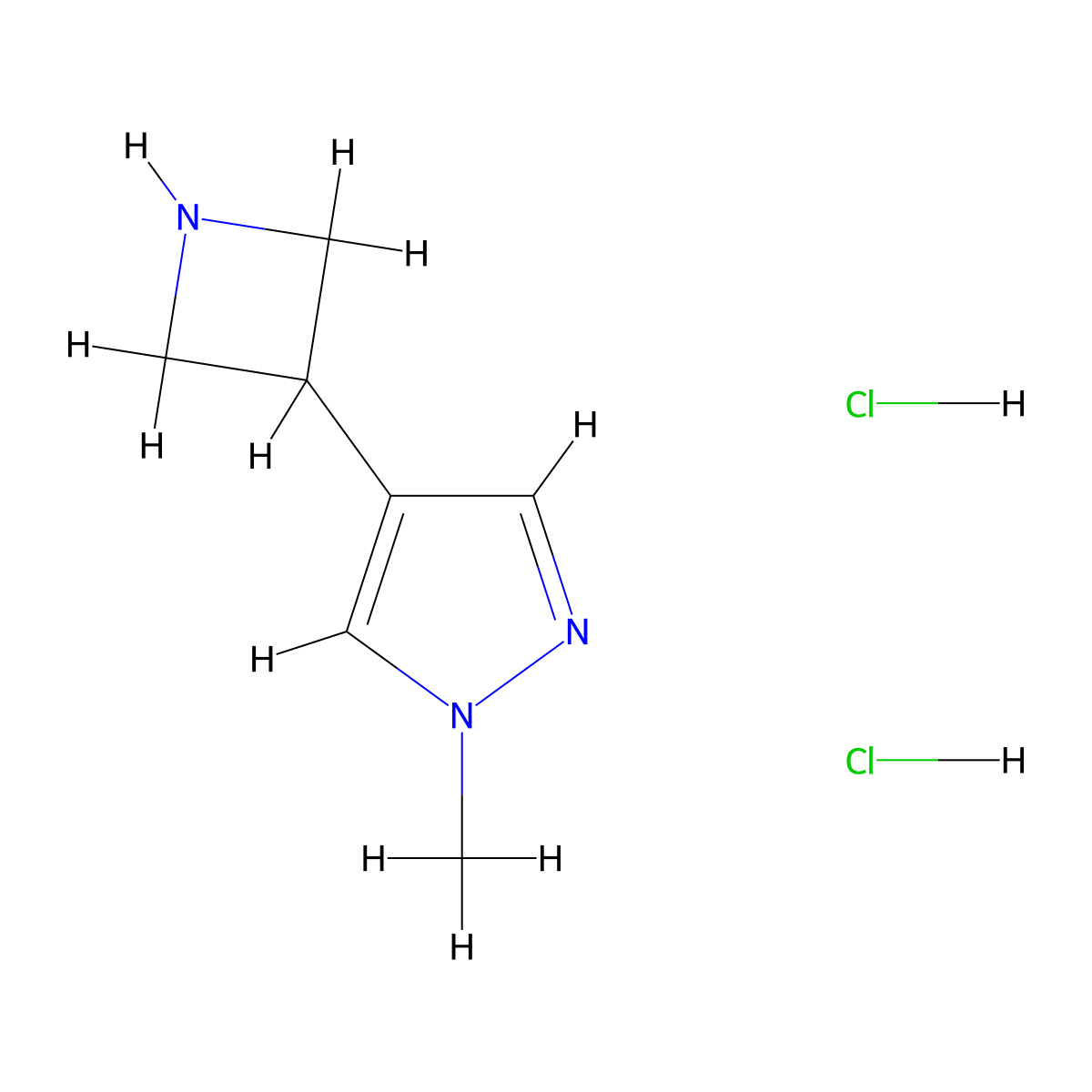 4-(azetidin-3-yl)-1-methyl-1H-pyrazole dihydrochloride molecular structure, CAS 2247105-31-1