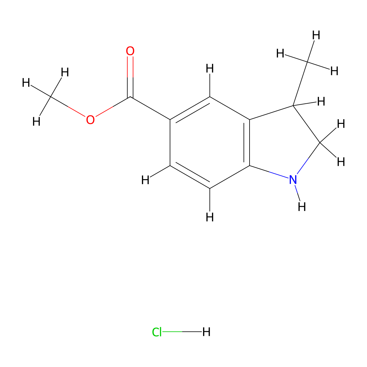 methyl3-methyl-2,3-dihydro-1H-indole-5-carboxylatehydrochloride molecular structure, CAS 2247105-39-9