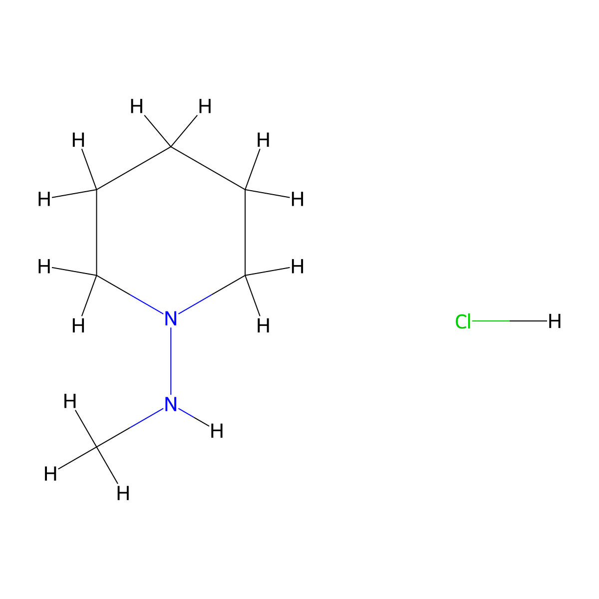 N-methylpiperidin-1-amine hydrochloride molecular structure, CAS 2247105-43-5