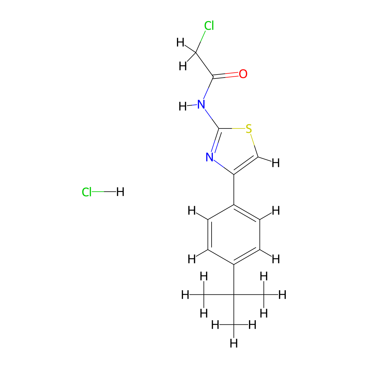 N-[4-(4-tert-butylphenyl)-1,3-thiazol-2-yl]-2-chloroacetamide hydrochloride molecular structure, CAS 2247105-45-7