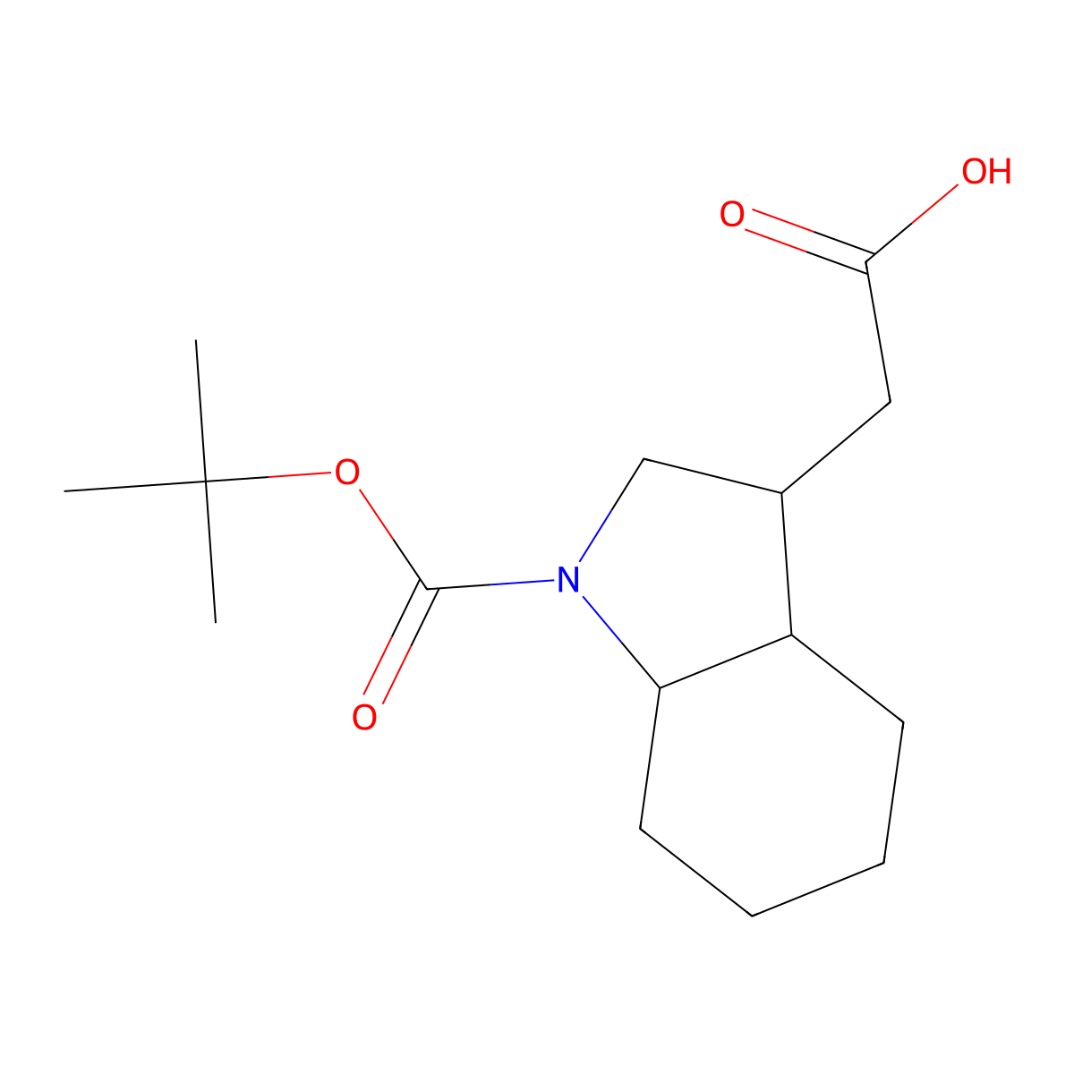 2-{1-[(tert-butoxy)carbonyl]-octahydro-1H-indol-3-yl}acetic acid molecular structure, CAS 2247105-47-9