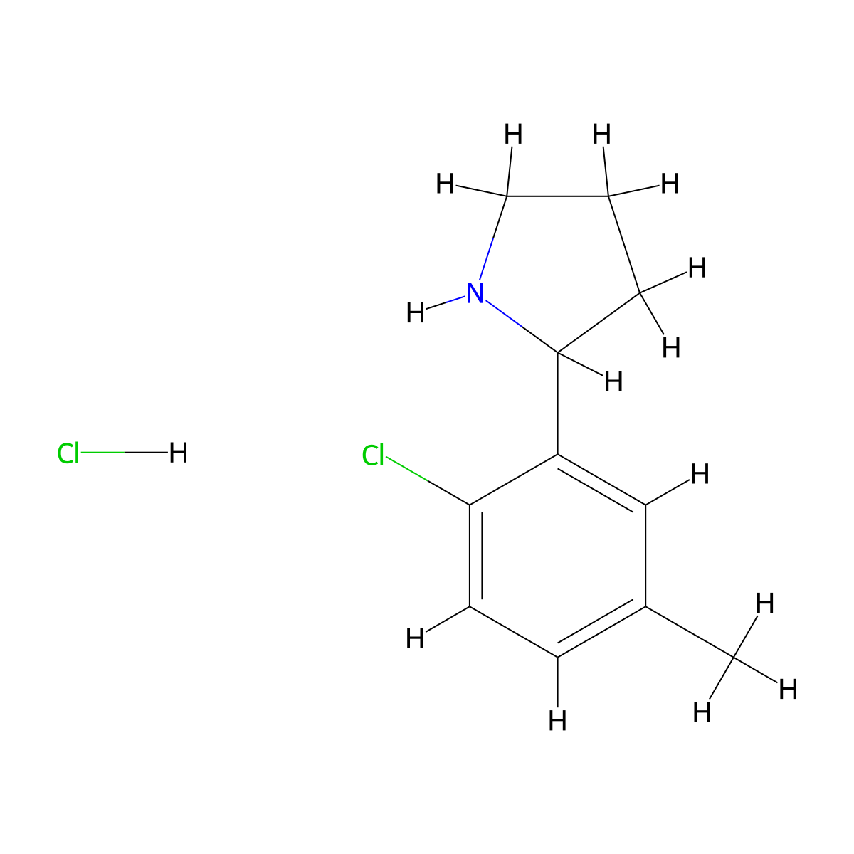 2-(2-Chloro-5-methylphenyl)pyrrolidine hydrochloride molecular structure, CAS 2247105-74-2