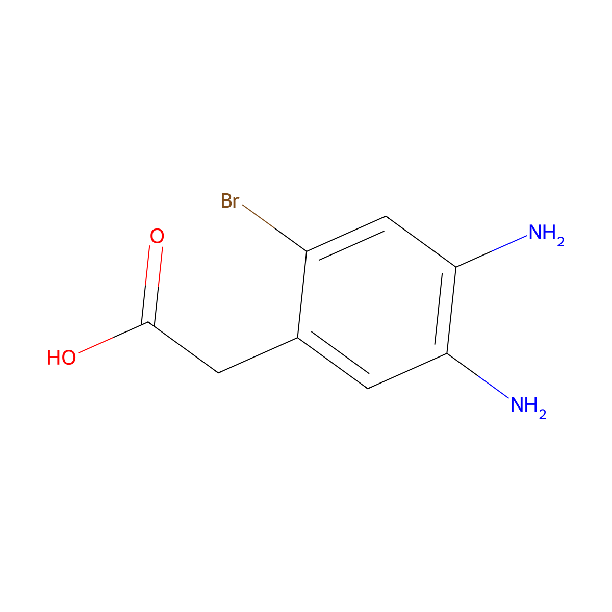 2-(4,5-Diamino-2-bromophenyl)acetic acid molecular structure, CAS 2247105-76-4