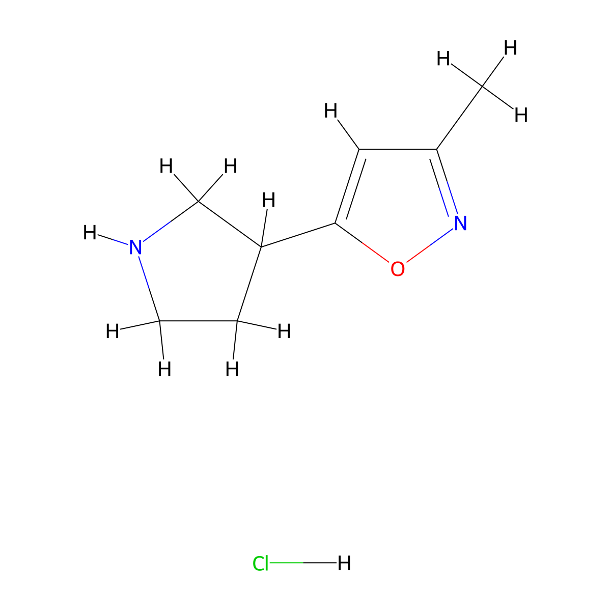 3-Methyl-5-(pyrrolidin-3-yl)-1,2-oxazole hydrochloride molecular structure, CAS 2247105-87-7