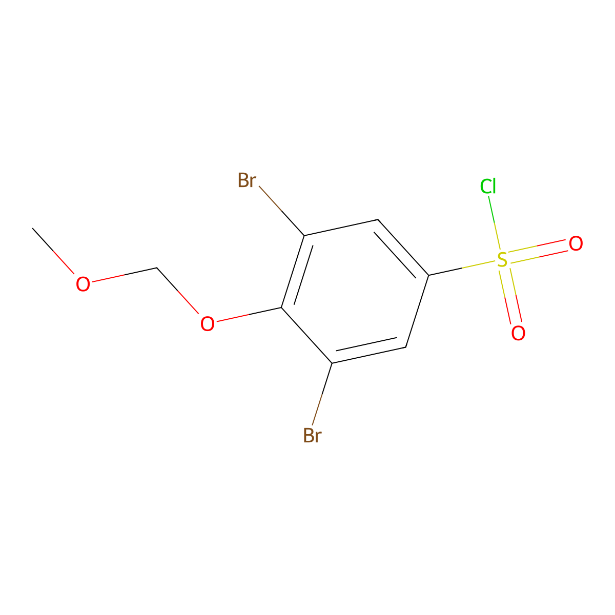 3,5-Dibromo-4-(methoxymethoxy)benzene-1-sulfonyl chloride molecular structure, CAS 2247105-96-8