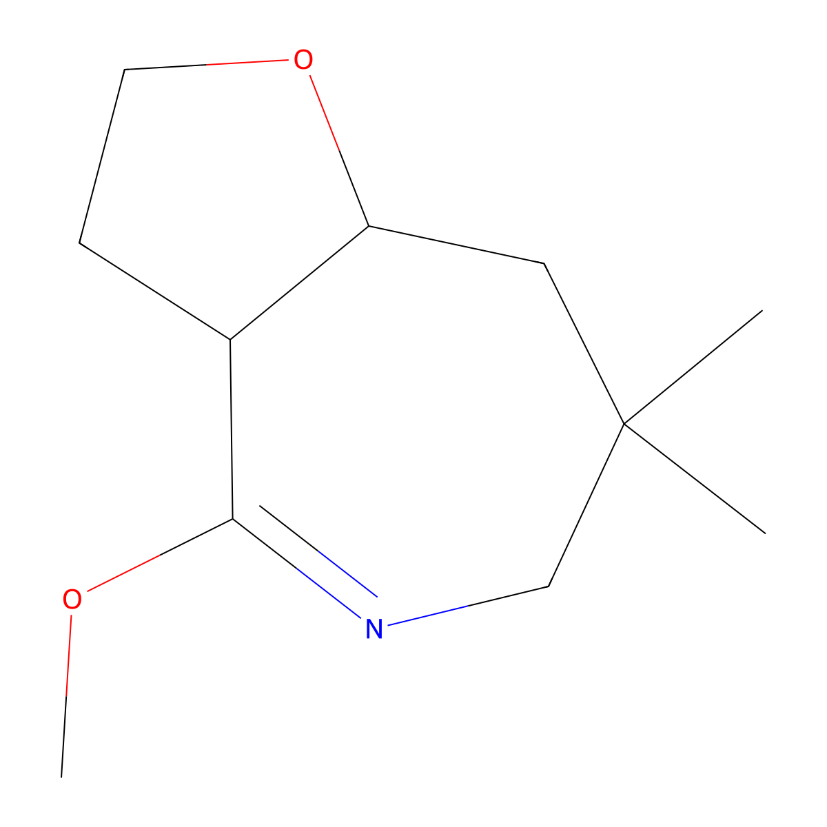 rac-(3aR,8aR)-4-methoxy-7,7-dimethyl-2H,3H,3aH,6H,7H,8H,8aH-furo[3,2-c]azepine molecular structure, CAS 2247105-98-0