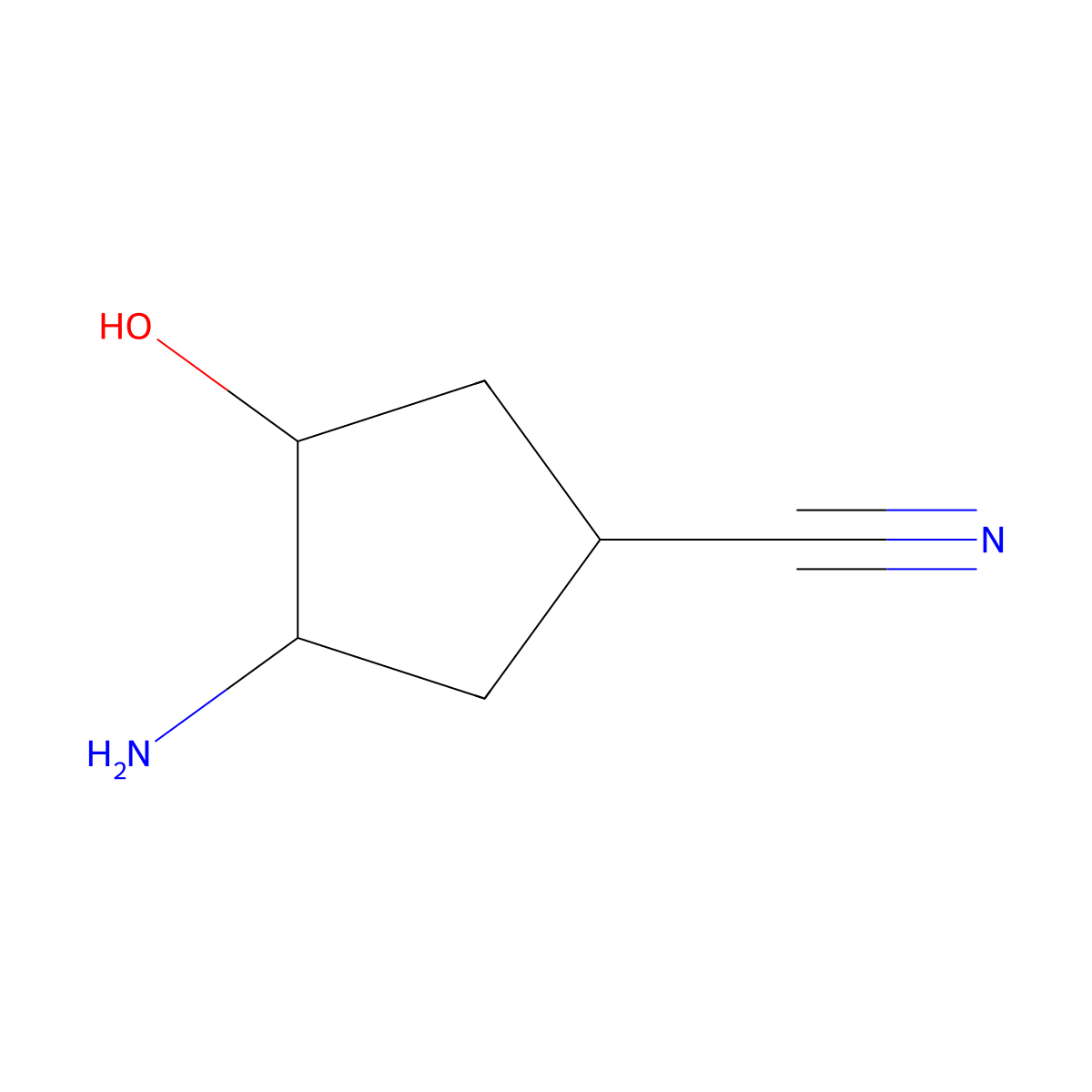 rac-(1R,3S,4S)-3-amino-4-hydroxycyclopentane-1-carbonitrile molecular structure, CAS 2247105-99-1