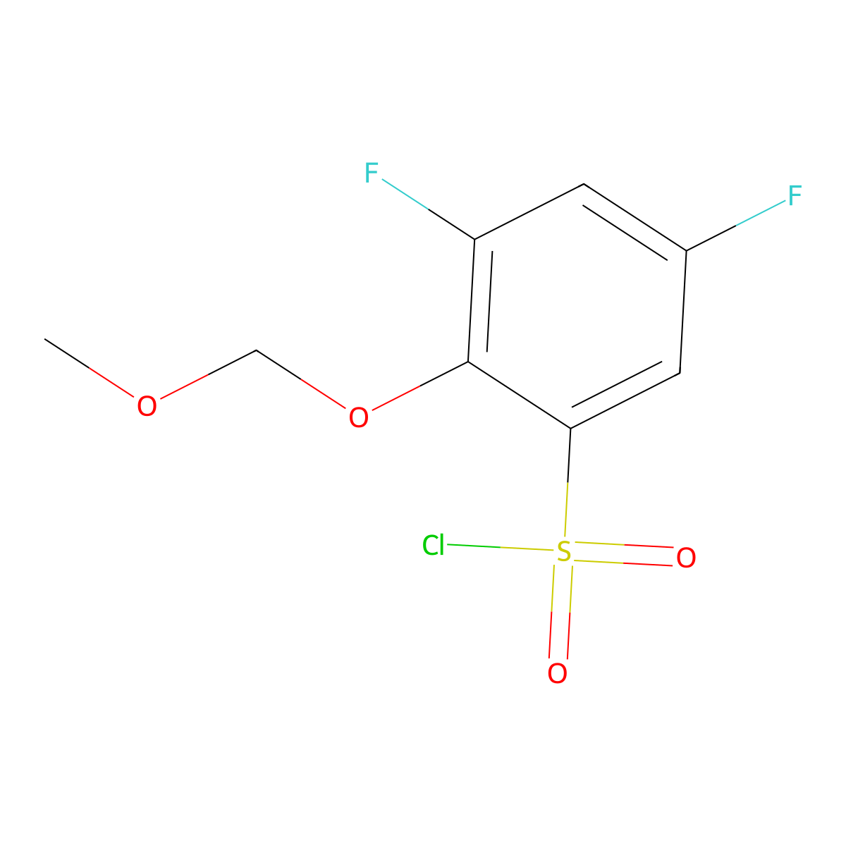3,5-Difluoro-2-(methoxymethoxy)benzene-1-sulfonyl chloride molecular structure, CAS 2247106-01-8