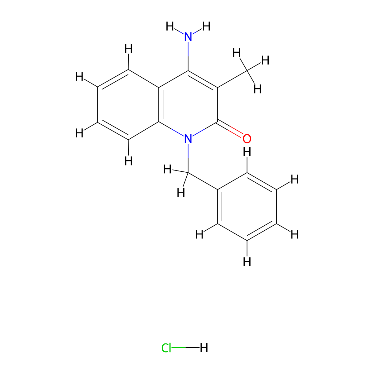 4-Amino-1-benzyl-3-methyl-1,2-dihydroquinolin-2-one hydrochloride molecular structure, CAS 2247106-02-9