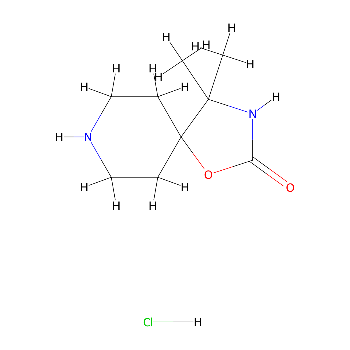 4,4-Dimethyl-1-oxa-3,8-diazaspiro[4.5]decan-2-one hydrochloride molecular structure, CAS 2247106-08-5