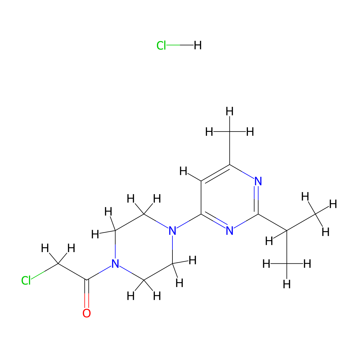 2-Chloro-1-{4-[6-methyl-2-(propan-2-yl)pyrimidin-4-yl]piperazin-1-yl}ethan-1-one hydrochloride molecular structure, CAS 2247106-13-2