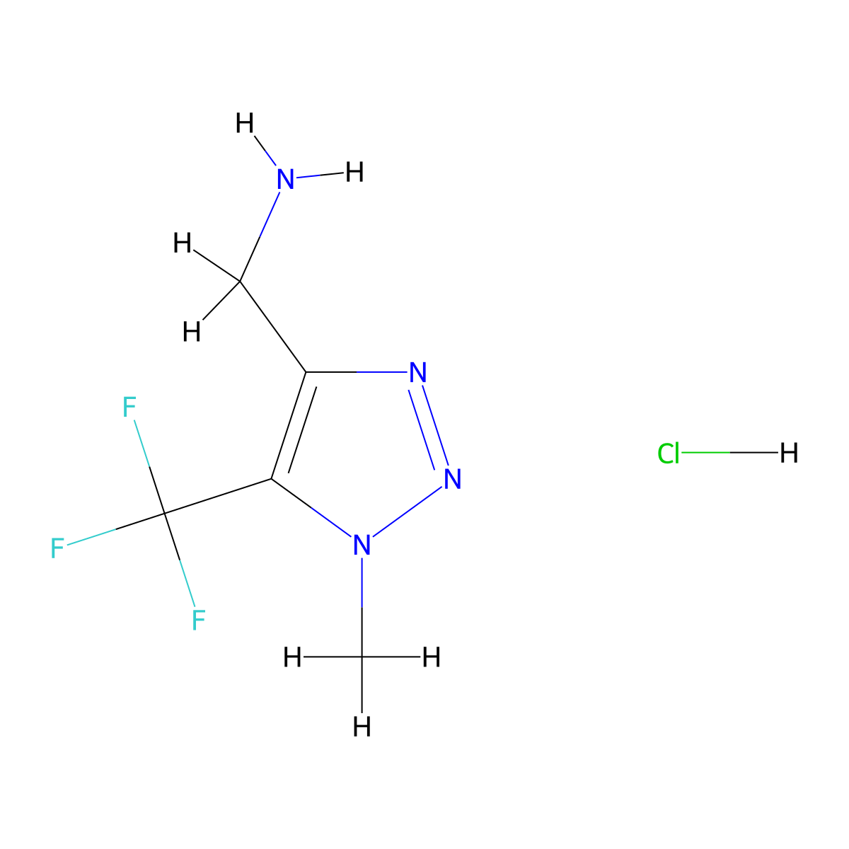 [1-Methyl-5-(trifluoromethyl)triazol-4-yl]methanamine;hydrochloride molecular structure, CAS 2247106-14-3