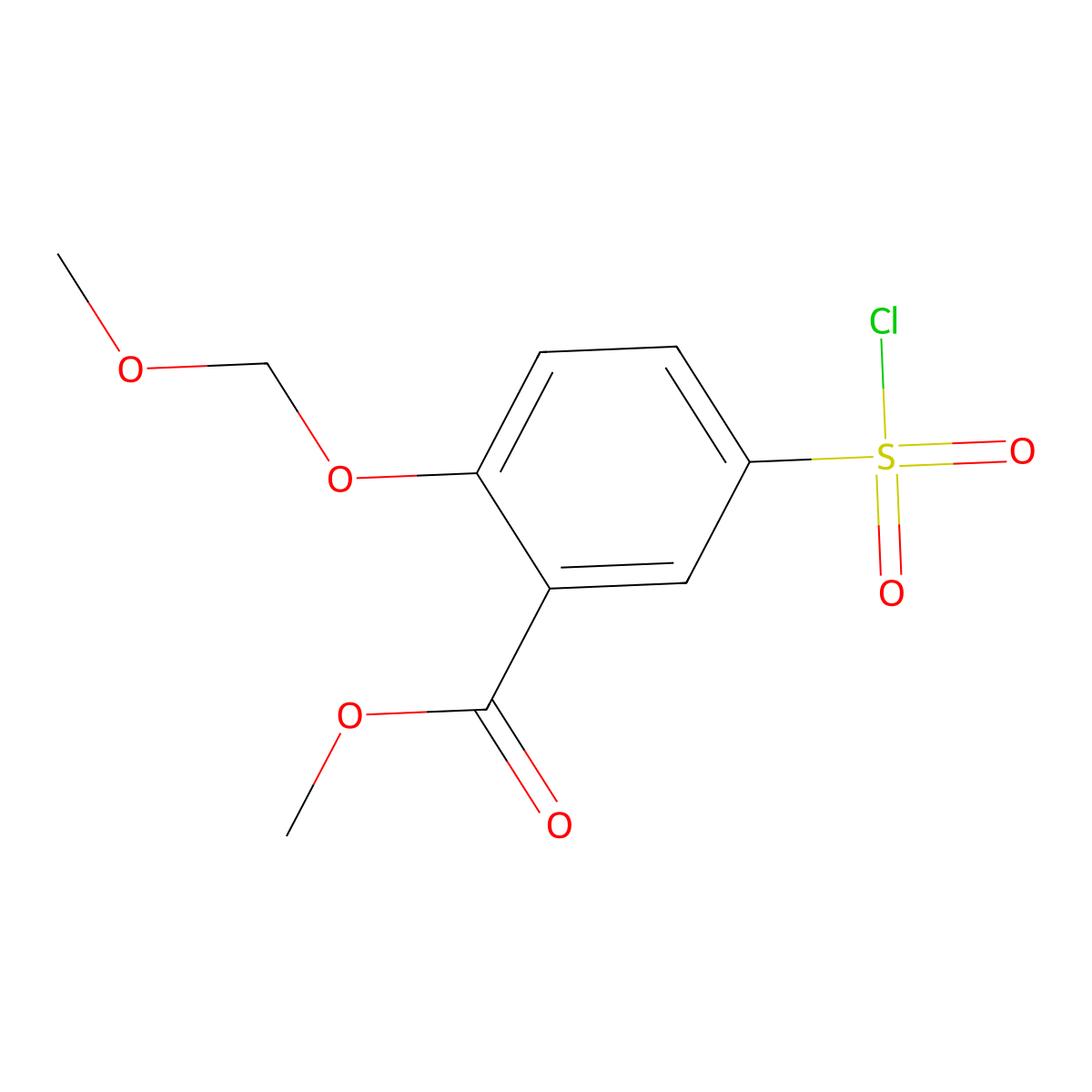 Methyl 5-(chlorosulfonyl)-2-(methoxymethoxy)benzoate molecular structure, CAS 2247106-23-4