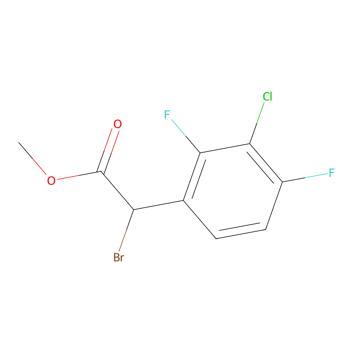 Methyl 2-bromo-2-(3-chloro-2,4-difluorophenyl)acetate molecular structure, CAS 2247106-25-6
