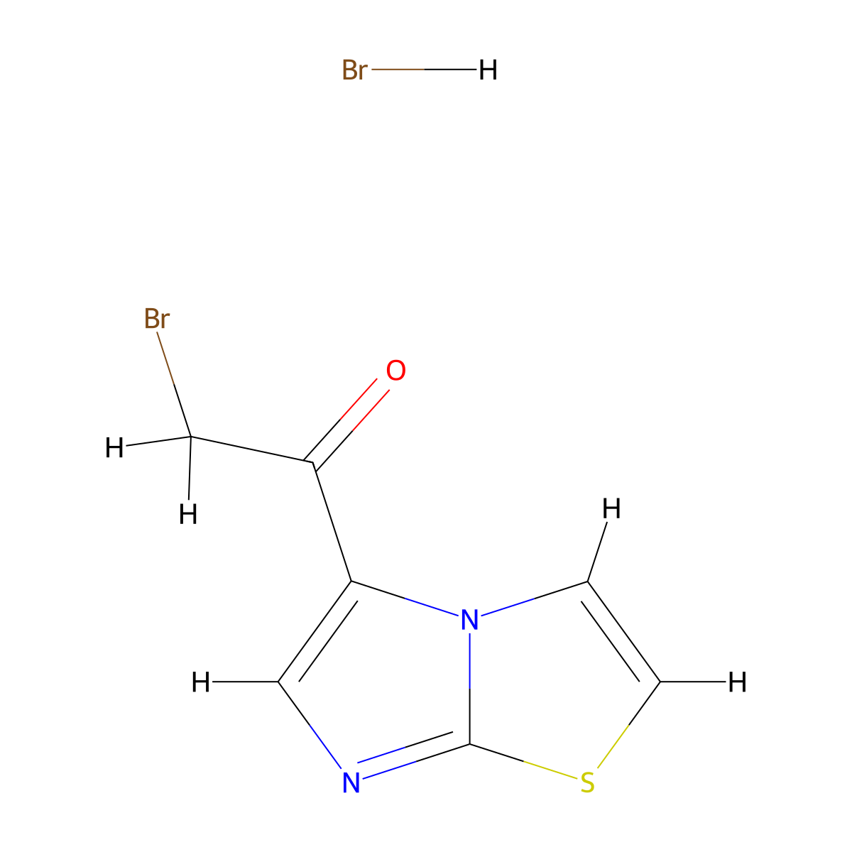 2-Bromo-1-imidazo[2,1-b][1,3]thiazol-5-ylethanone;hydrobromide molecular structure, CAS 2247106-40-5
