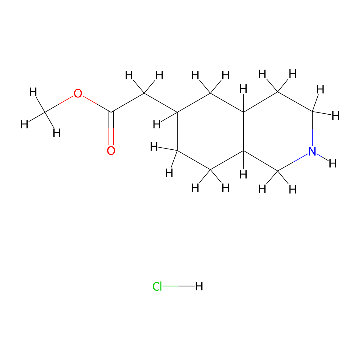 Methyl 2-(decahydroisoquinolin-6-yl)acetate hydrochloride molecular structure, CAS 2247106-43-8