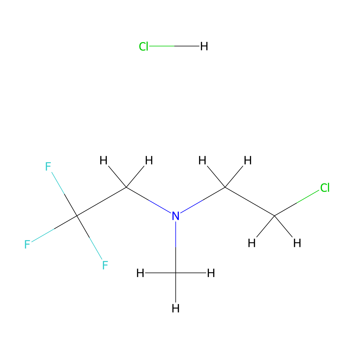 (2-Chloroethyl)(methyl)(2,2,2-trifluoroethyl)amine hydrochloride molecular structure, CAS 2247106-47-2