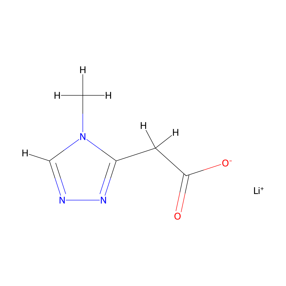 lithium(1+) ion 2-(4-methyl-4H-1,2,4-triazol-3-yl)acetate molecular structure, CAS 2247106-53-0