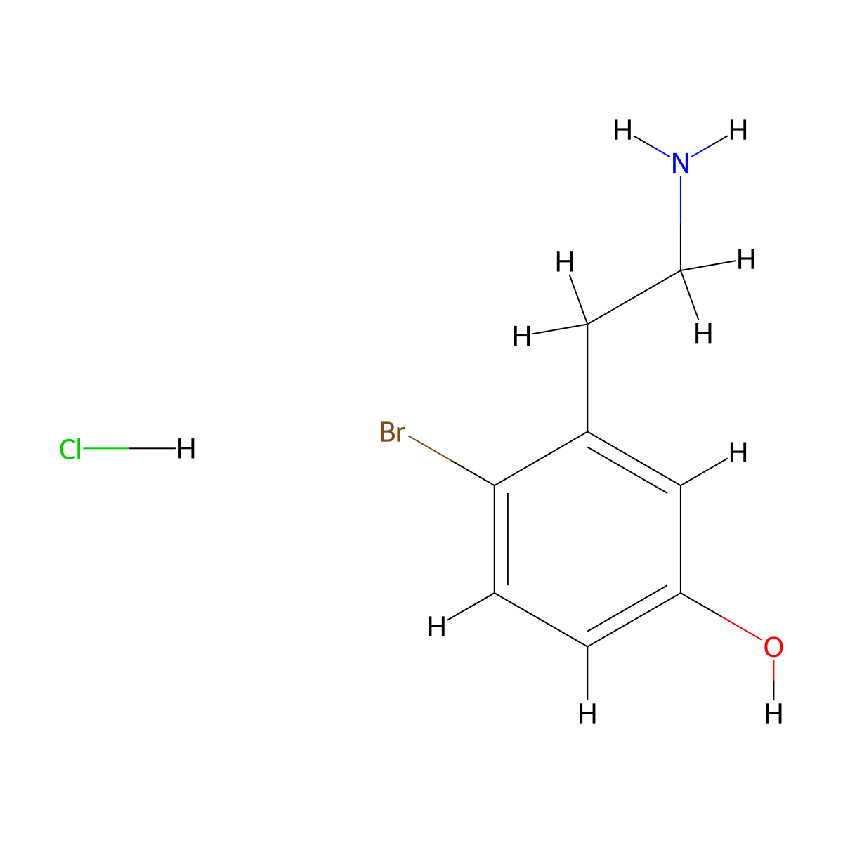 3-(2-Amino-ethyl)-4-bromo-phenol hydrochloride molecular structure, CAS 2247106-55-2