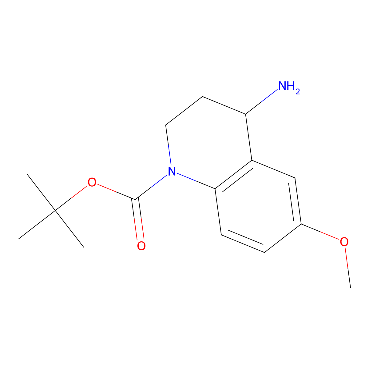 Tert-butyl 4-amino-6-methoxy-1,2,3,4-tetrahydroquinoline-1-carboxylate molecular structure, CAS 2247106-59-6