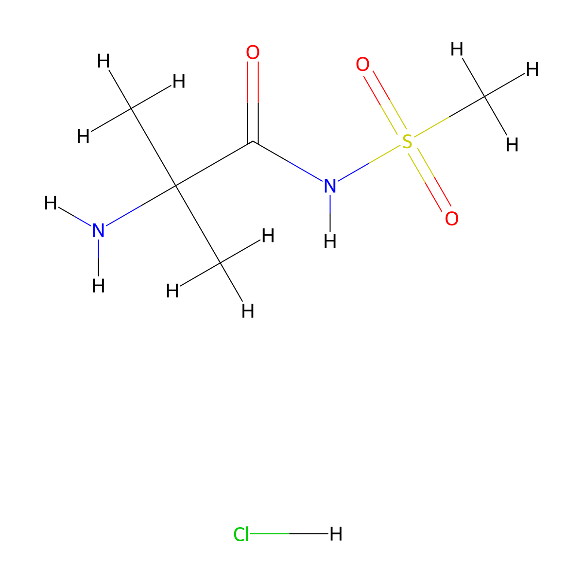 2-amino-N-methanesulfonyl-2-methylpropanamide hydrochloride molecular structure, CAS 2247106-61-0