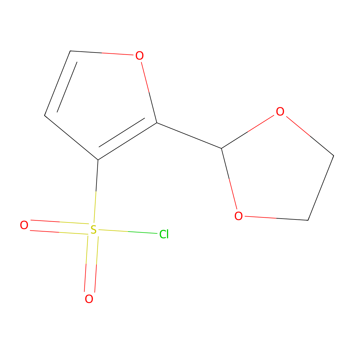 2-(1,3-Dioxolan-2-yl)furan-3-sulfonyl chloride molecular structure, CAS 2247106-66-5