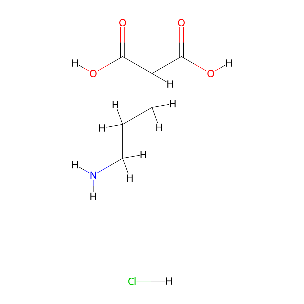 2-(3-Aminopropyl)propanedioic acid hydrochloride molecular structure, CAS 2247106-75-6