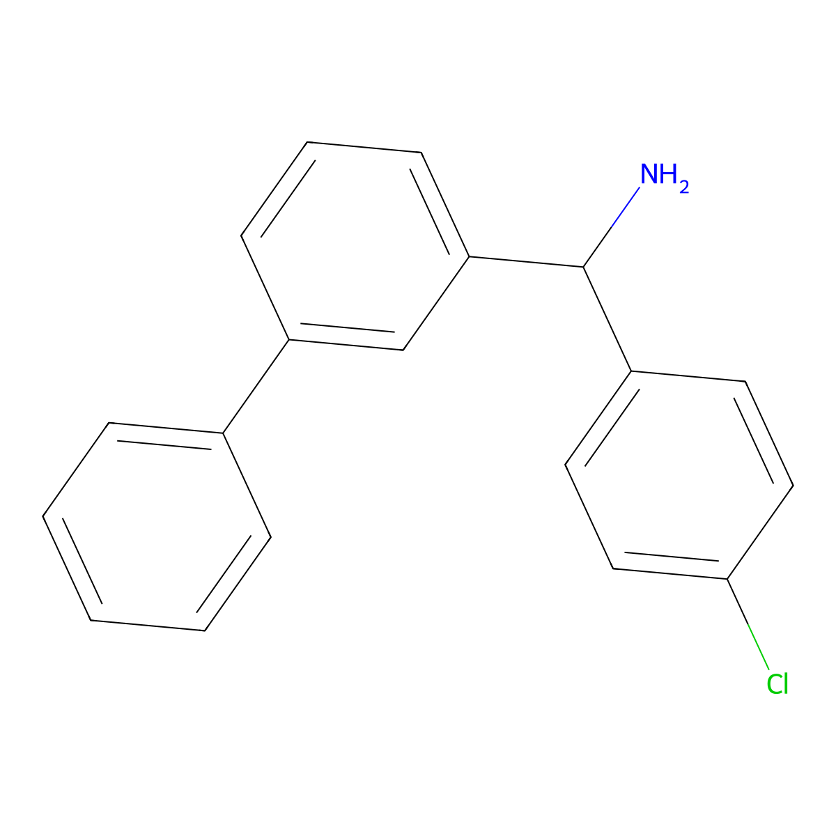 1-{[1,1'-Biphenyl]-3-yl}-1-(4-chlorophenyl)methanamine molecular structure, CAS 2247106-87-0