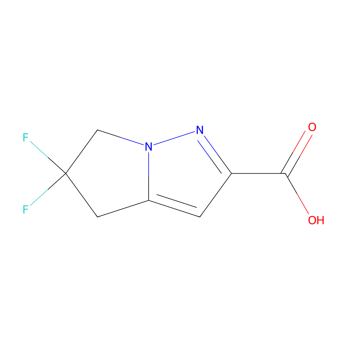5,5-difluoro-4H,5H,6H-pyrrolo[1,2-b]pyrazole-2-carboxylic acid molecular structure, CAS 2247106-89-2
