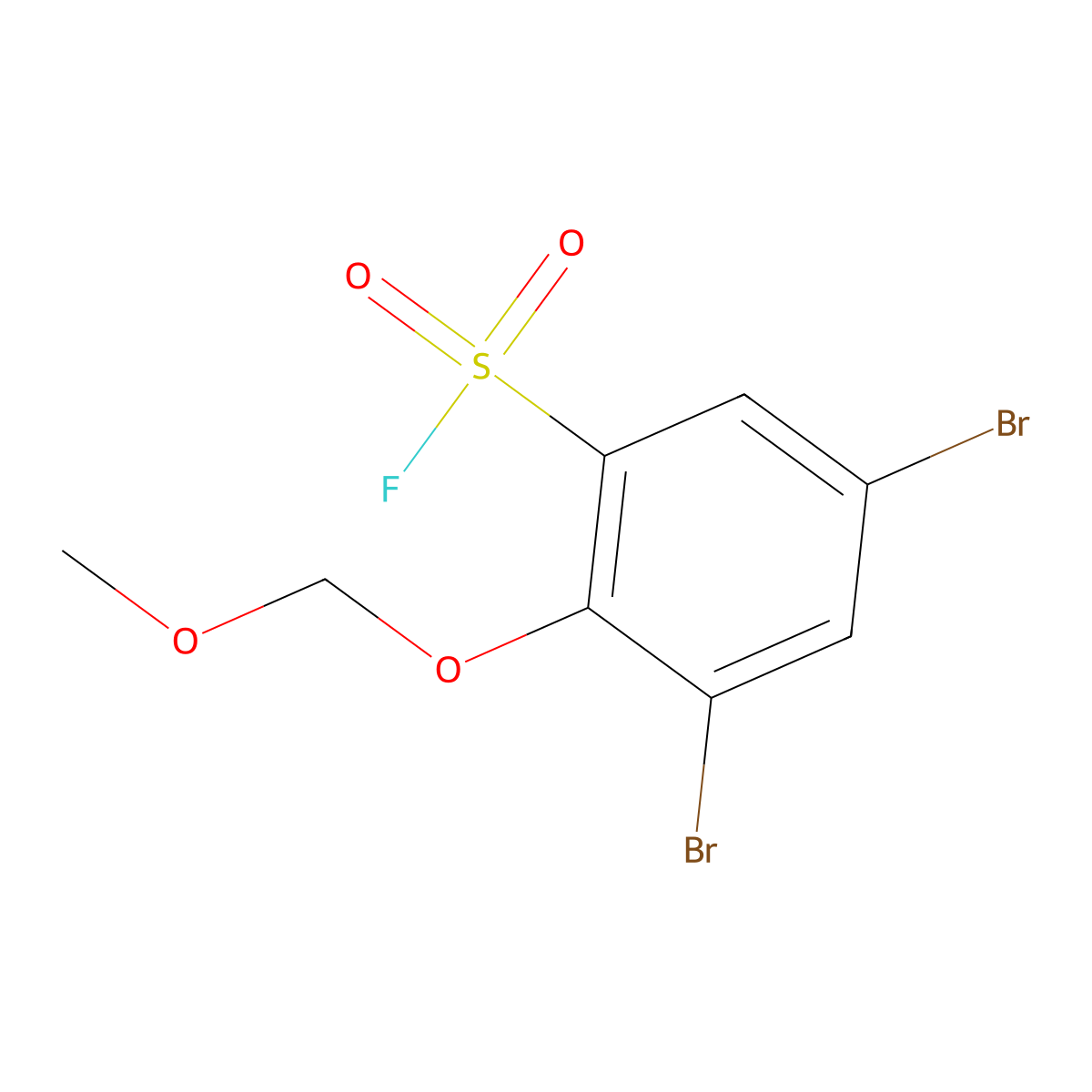 3,5-Dibromo-2-(methoxymethoxy)benzene-1-sulfonyl fluoride molecular structure, CAS 2247106-97-2