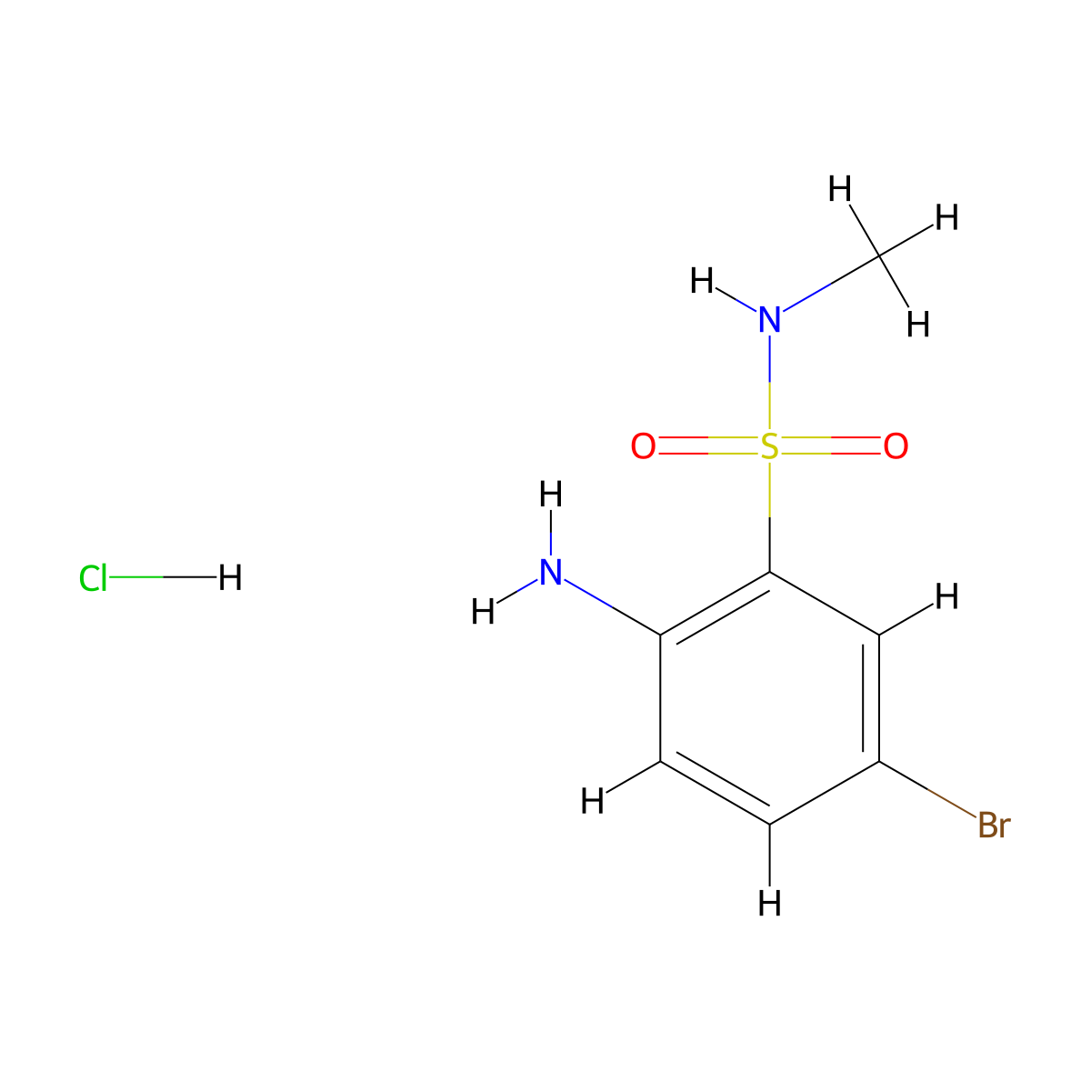 2-amino-5-bromo-N-methylbenzene-1-sulfonamide hydrochloride molecular structure, CAS 2247107-00-0