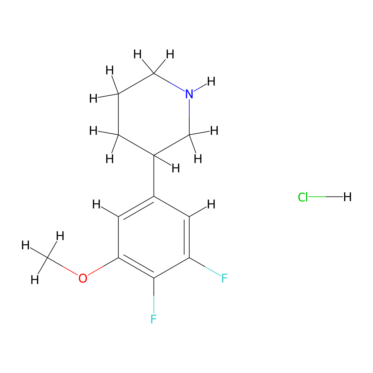 3-(3,4-Difluoro-5-methoxyphenyl)piperidinehydrochloride molecular structure, CAS 2247107-05-5