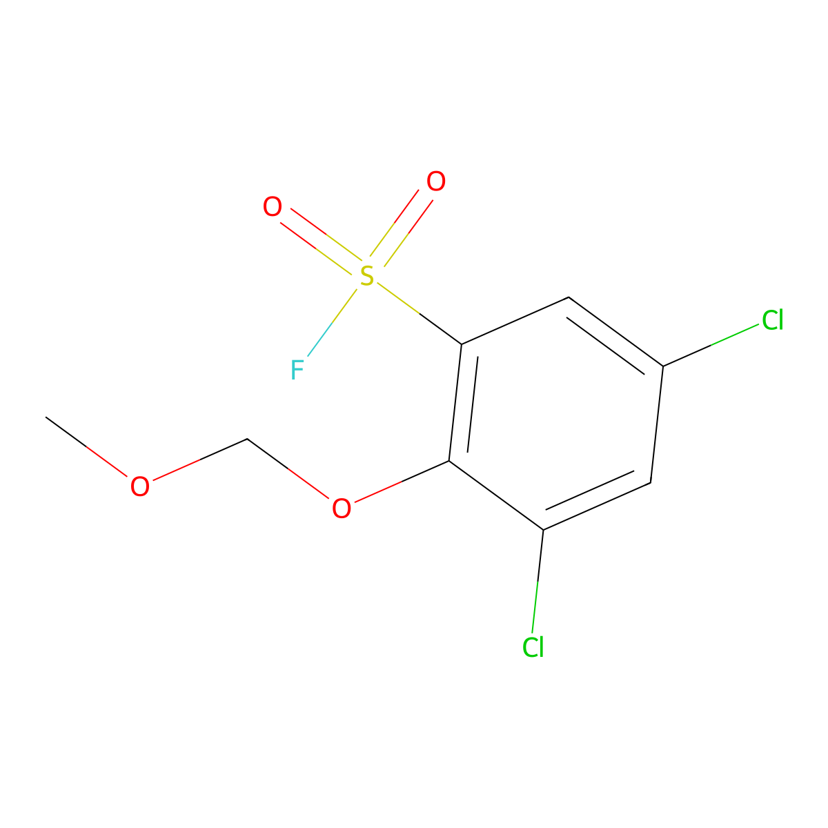 3,5-Dichloro-2-(methoxymethoxy)benzene-1-sulfonyl fluoride molecular structure, CAS 2247107-16-8