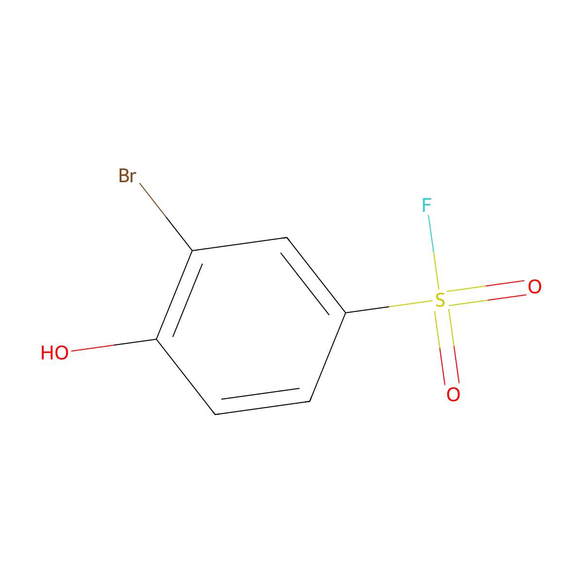 3-Bromo-4-hydroxybenzene-1-sulfonylfluoride molecular structure, CAS 2247107-25-9