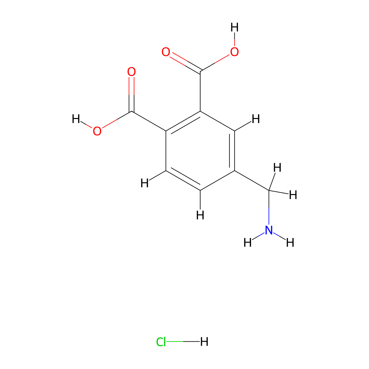 4-(Aminomethyl)benzene-1,2-dicarboxylic acid hydrochloride molecular structure, CAS 2247107-32-8