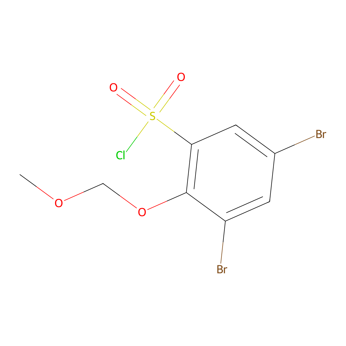 3,5-Dibromo-2-(methoxymethoxy)benzene-1-sulfonyl chloride molecular structure, CAS 2247107-35-1