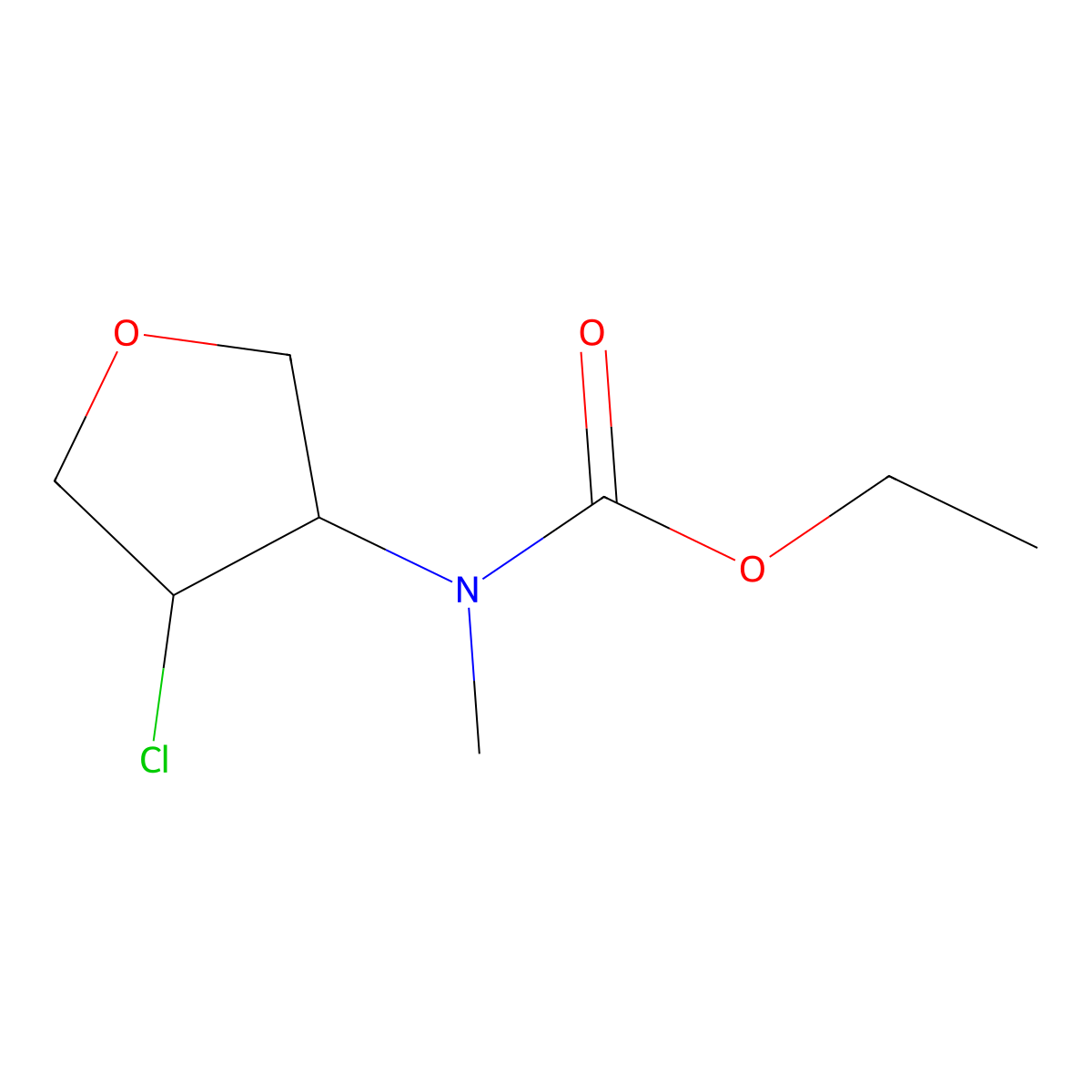 Ethyl N-[(3R,4S)-4-chlorooxolan-3-yl]-N-methylcarbamate molecular structure, CAS 2247107-36-2