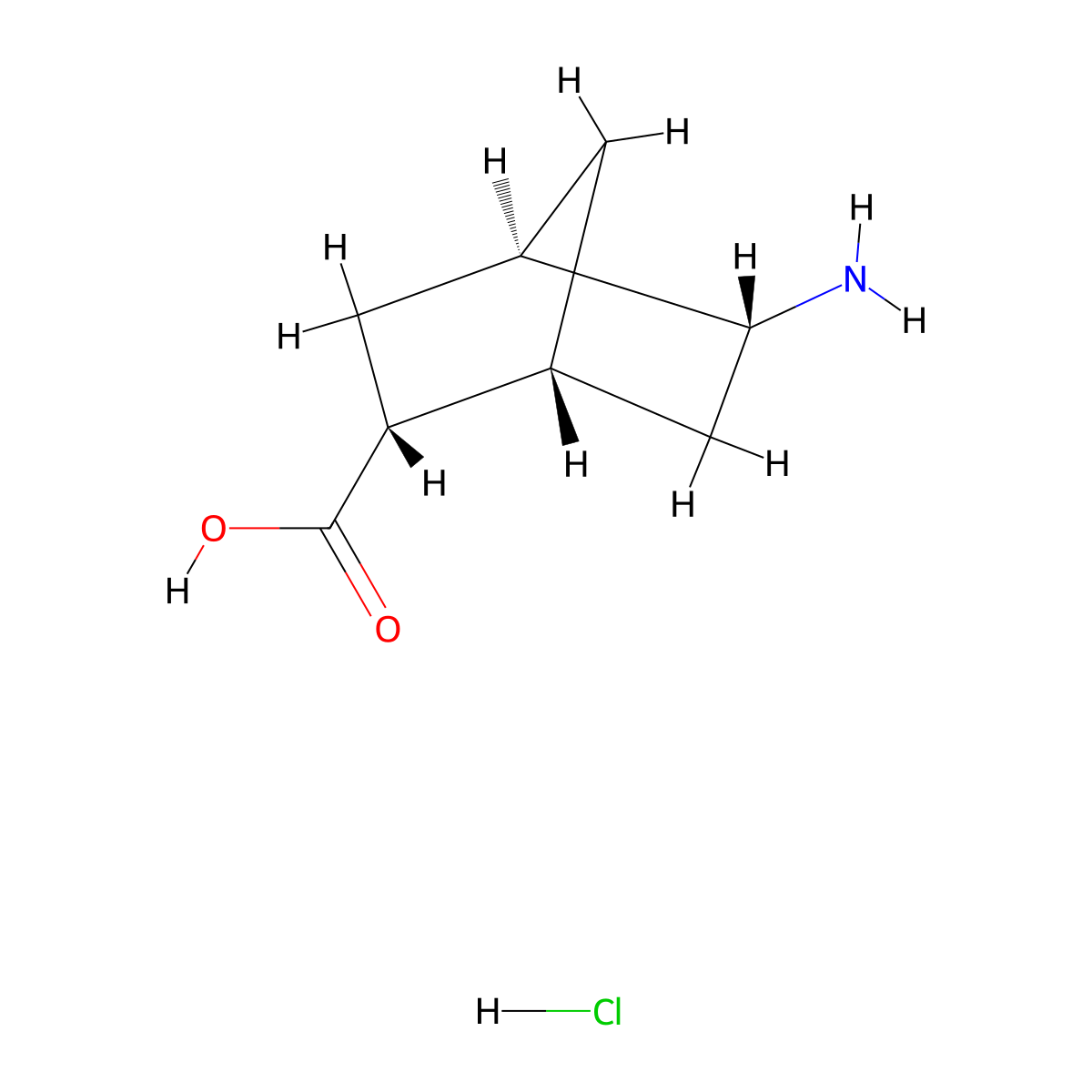 rac-(1R,2R,4R,5R)-5-aminobicyclo(2.2.1)heptane-2-carboxylic acid hydrochloride molecular structure, CAS 2247107-40-8