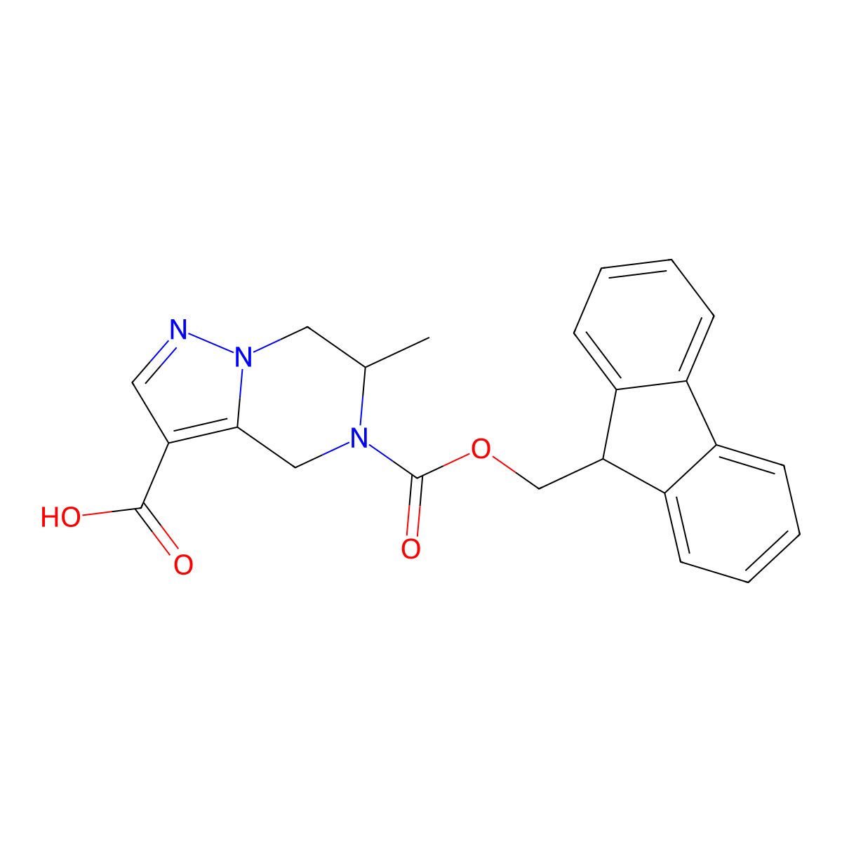 5-(9H-Fluoren-9-ylmethoxycarbonyl)-6-methyl-6,7-dihydro-4H-pyrazolo[1,5-a]pyrazine-3-carboxylic acid molecular structure, CAS 2247107-51-1