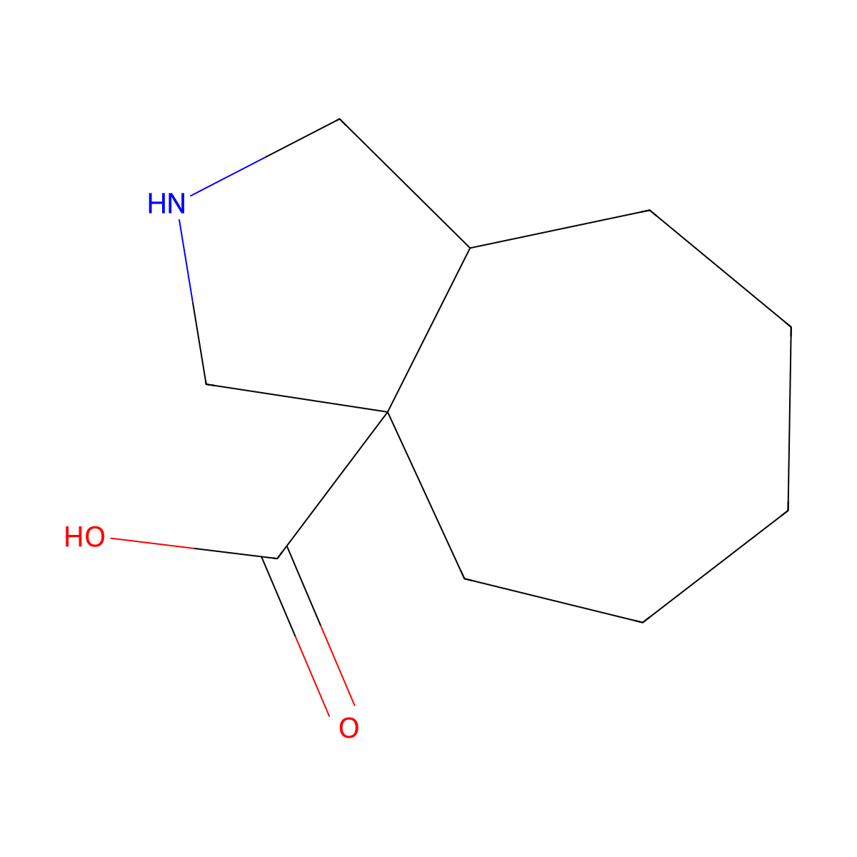 Decahydrocyclohepta[c]pyrrole-3a-carboxylic acid molecular structure, CAS 2247107-52-2