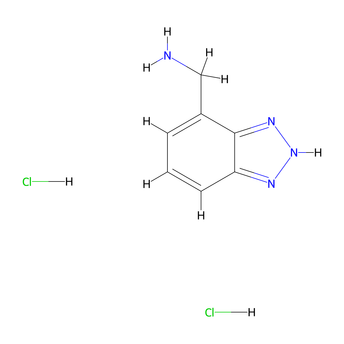 (1H-1,2,3-benzotriazol-4-yl)methanamine dihydrochloride molecular structure, CAS 2247107-56-6