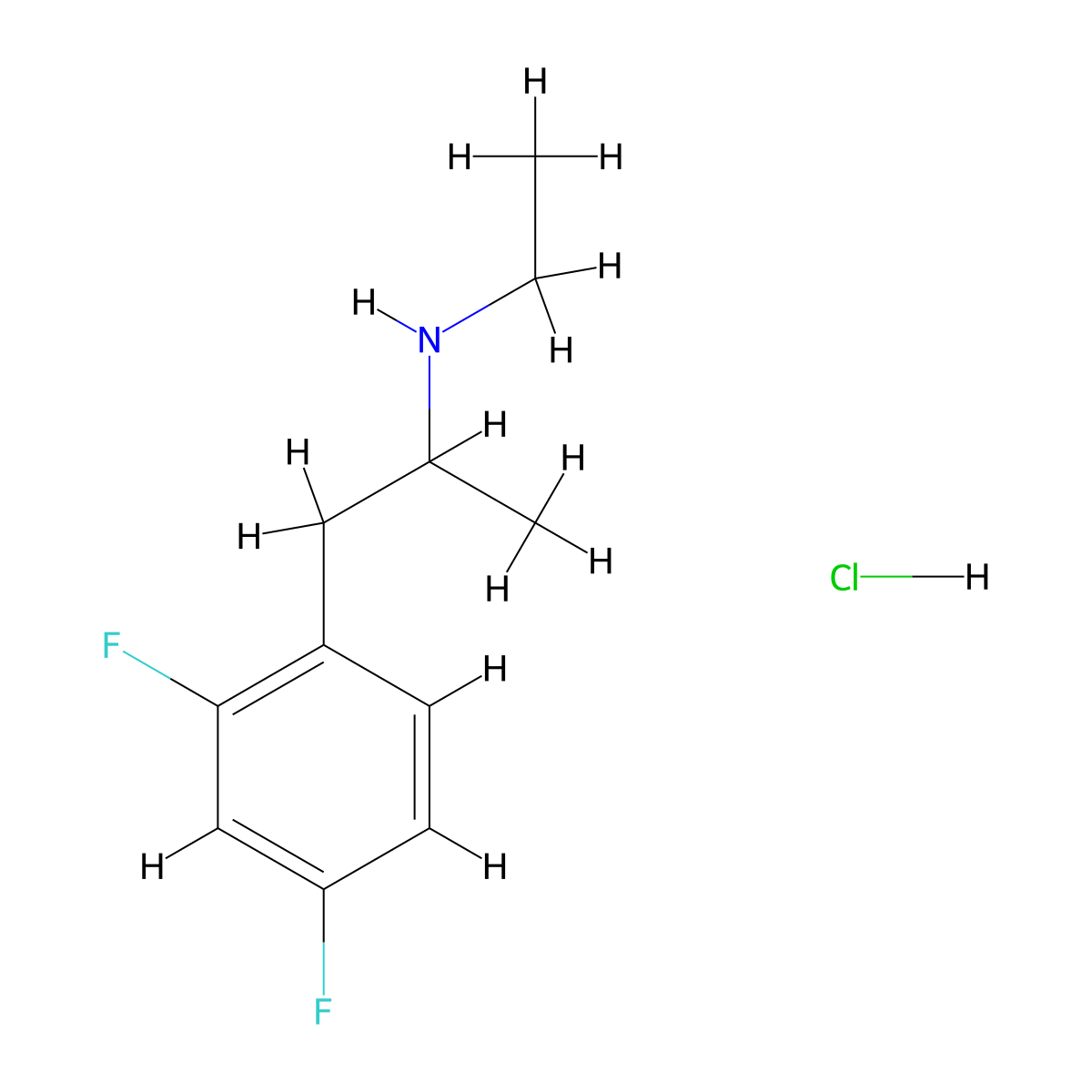 [1-(2,4-Difluorophenyl)propan-2-yl](ethyl)amine hydrochloride molecular structure, CAS 2247107-70-4