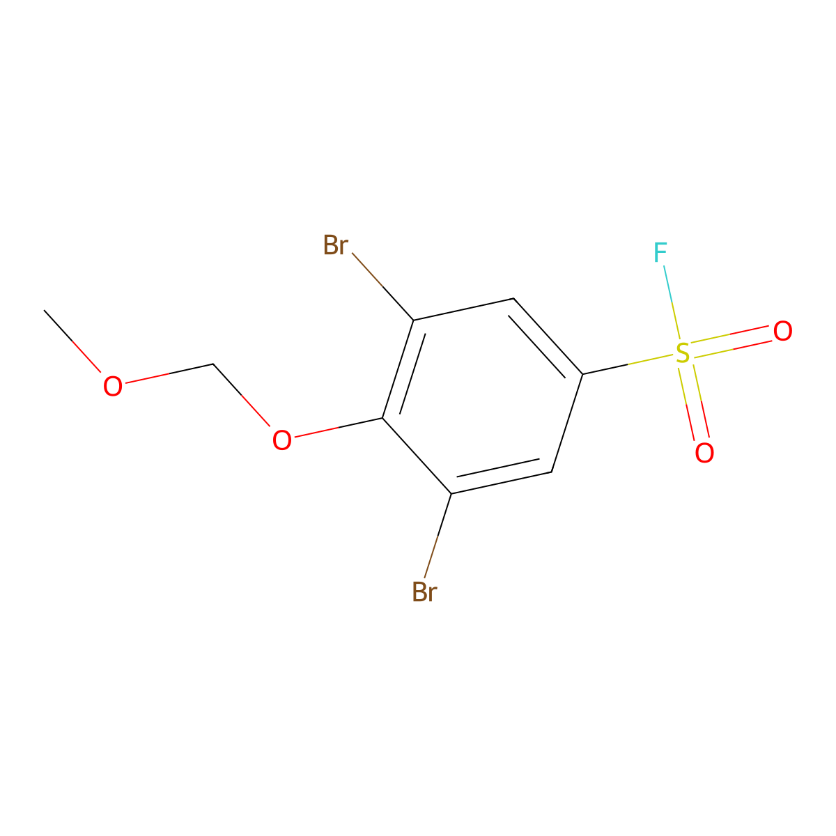 3,5-Dibromo-4-(methoxymethoxy)benzene-1-sulfonyl fluoride molecular structure, CAS 2247107-71-5