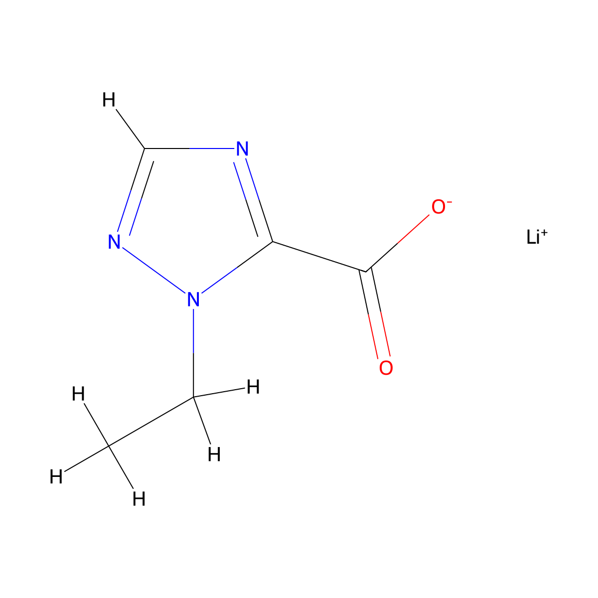 lithium 1-ethyl-1H-1,2,4-triazole-5-carboxylate molecular structure, CAS 2247107-72-6