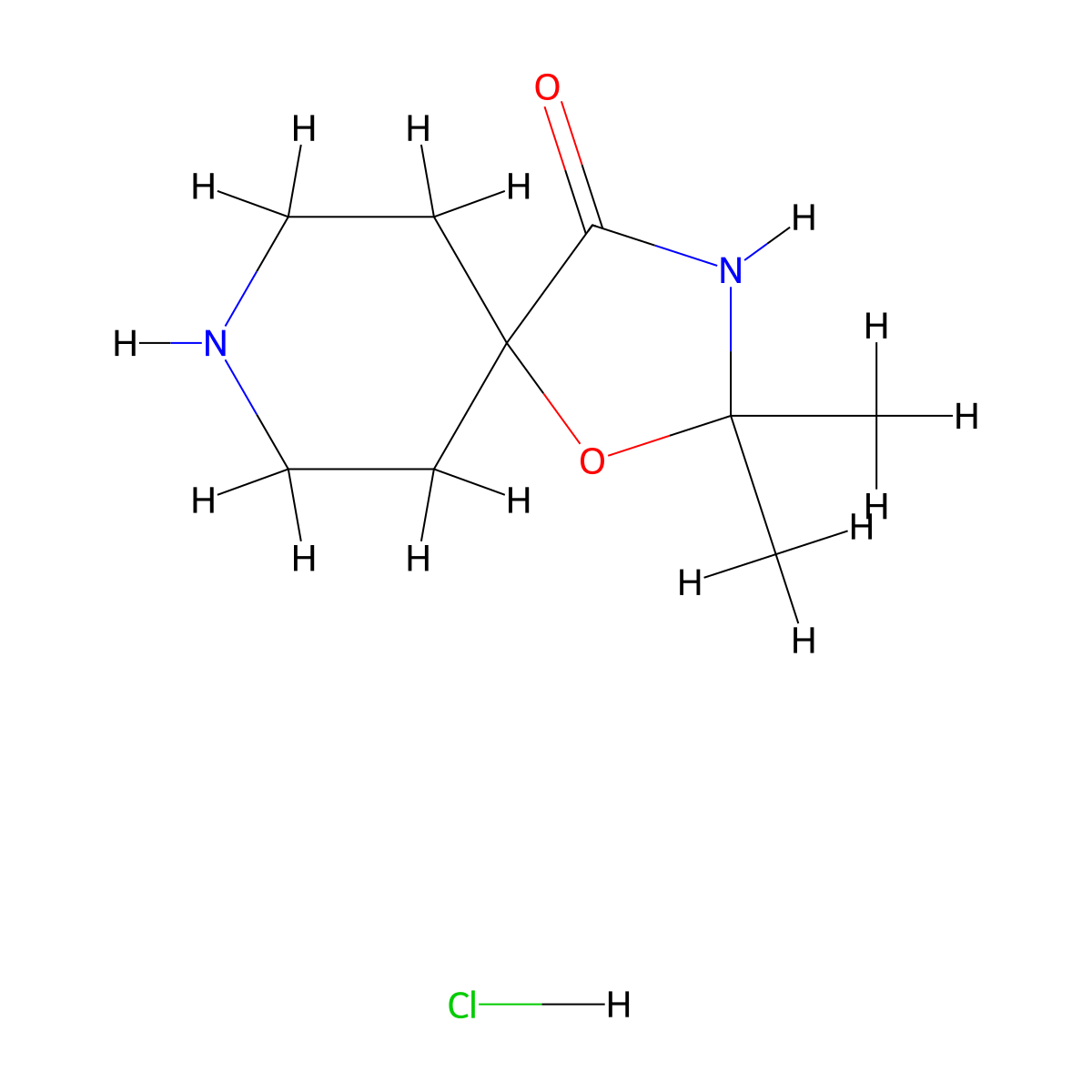2,2-Dimethyl-1-oxa-3,8-diazaspiro[4.5]decan-4-one hydrochloride molecular structure, CAS 2247107-81-7