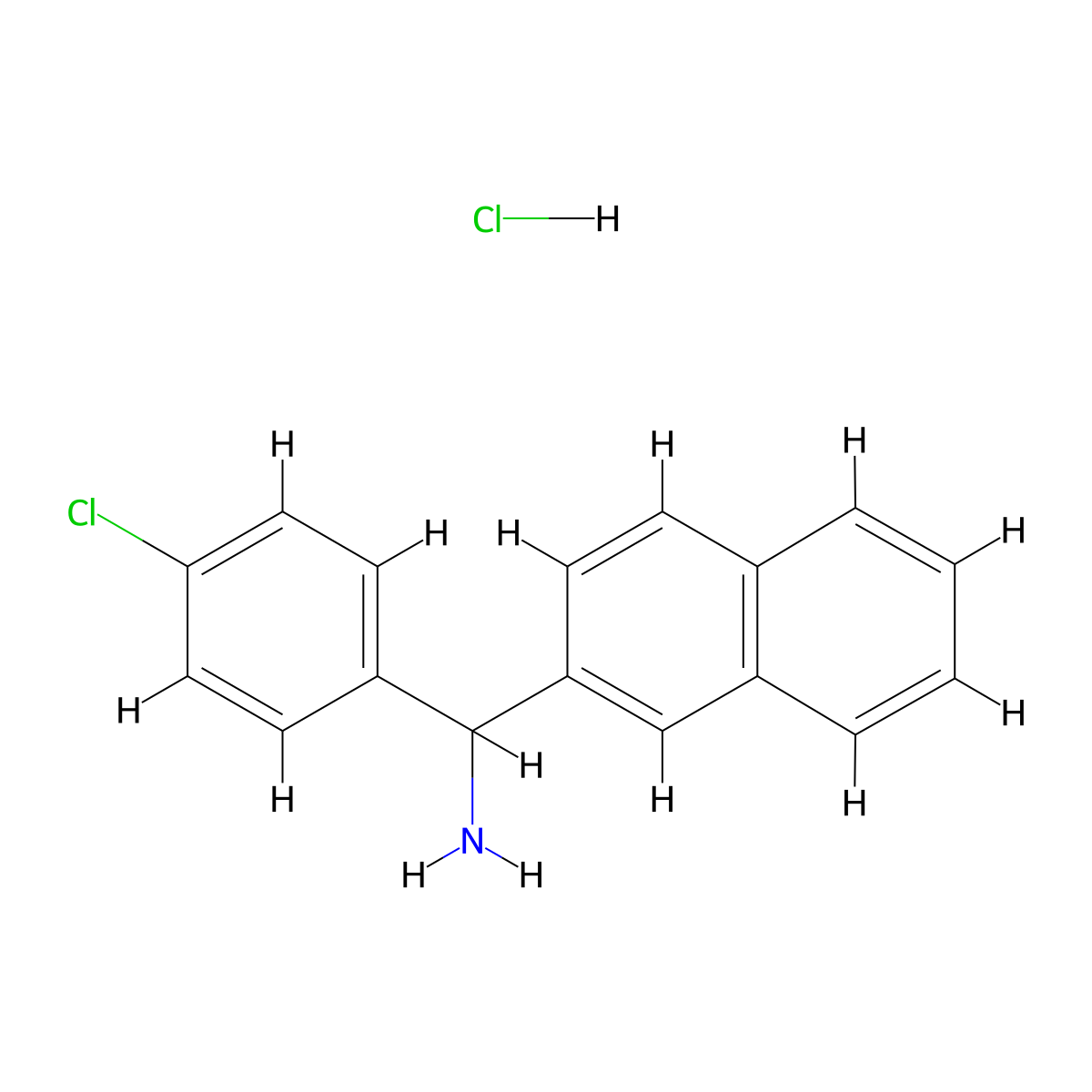 (4-Chlorophenyl)(naphthalen-2-yl)methanamine hydrochloride molecular structure, CAS 2247107-87-3