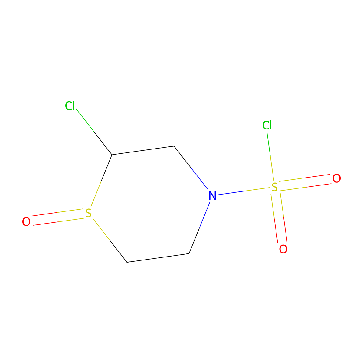 2-Chloro-1-oxo-1lambda4-thiomorpholine-4-sulfonyl chloride molecular structure, CAS 2247107-90-8