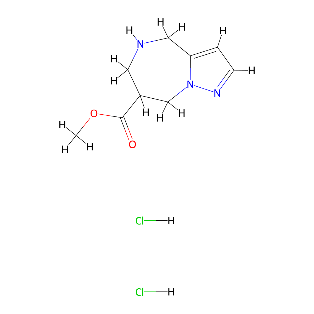 methyl 4H,5H,6H,7H,8H-pyrazolo[1,5-a][1,4]diazepine-7-carboxylate dihydrochloride molecular structure, CAS 2247107-93-1