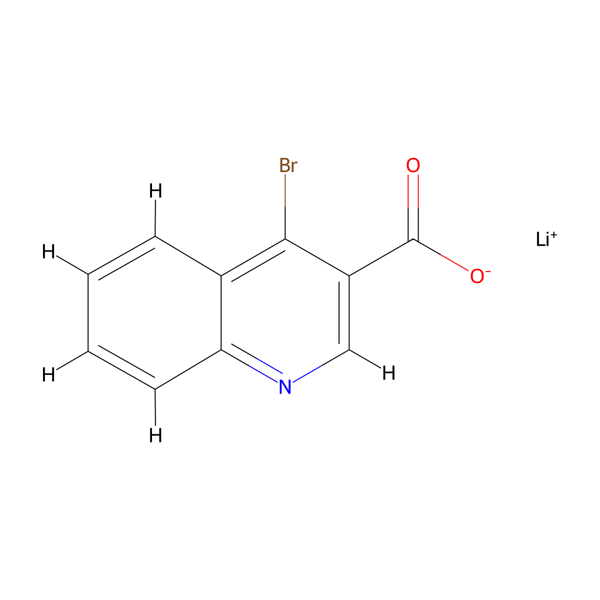 Lithium 4-bromoquinoline-3-carboxylate molecular structure, CAS 2247107-96-4