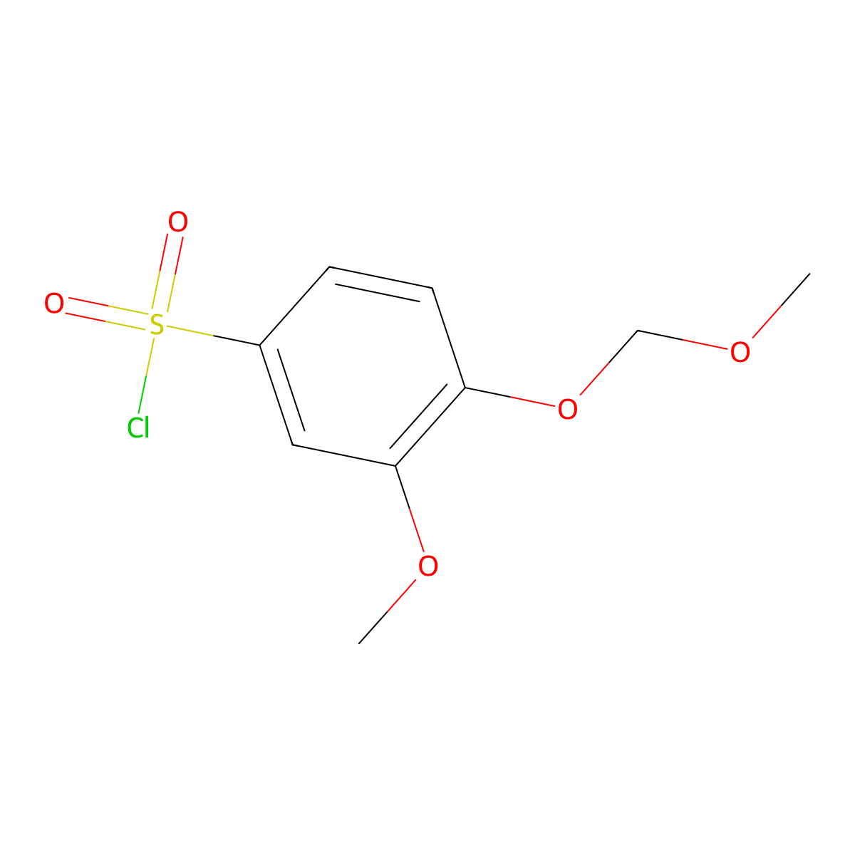 3-Methoxy-4-(methoxymethoxy)benzene-1-sulfonyl chloride molecular structure, CAS 2247107-98-6